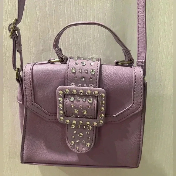 "OMG" Rhinestone Buckle Crossbody Bag - Picture 4 of 7